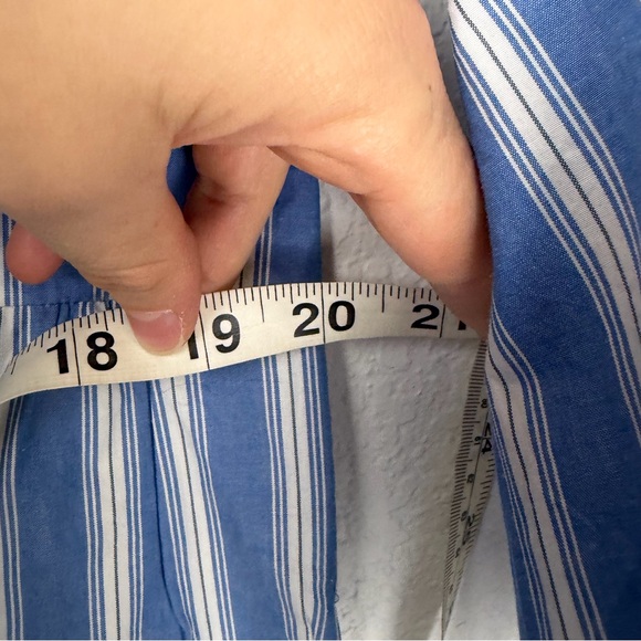 NWT Anthropologie The Bettina Embellished Tiered Shirt Dress Blue White MP - Picture 12 of 12